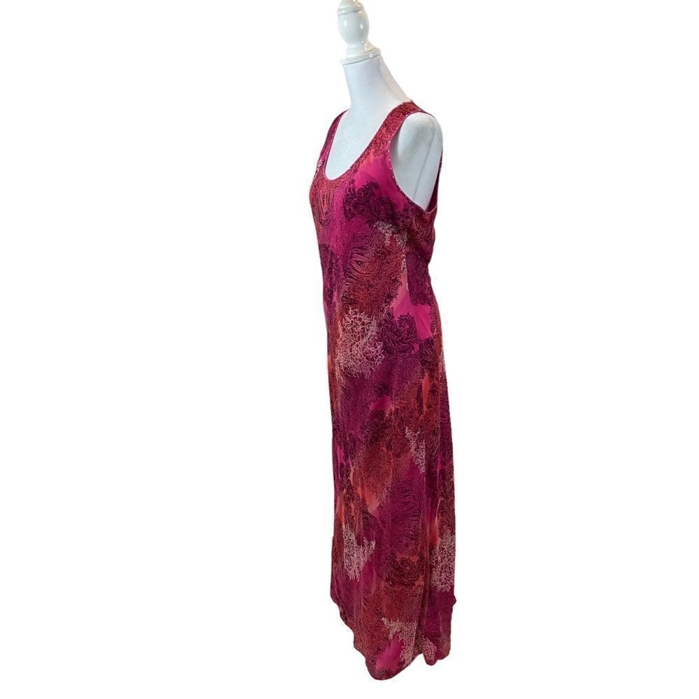 Vintage Ann Taylor Pink Floral Silk Maxi Dress Size 8